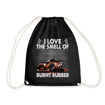 I Love The Smell Of Burnt Rubber - Racing - Race - Drawstring Bag - black - Front