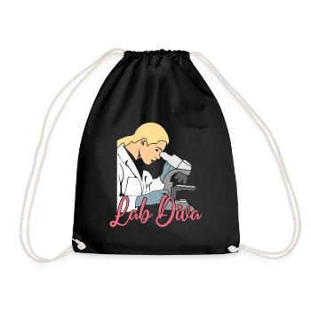 Laboratory Technician Lab Diva Science Gift - Drawstring Bag - black - Front