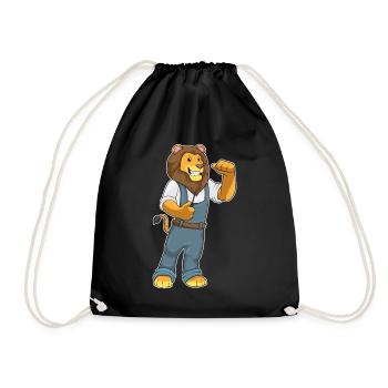 Lion Mechanic Screwdriver Workshop - Drawstring Bag - black - Front