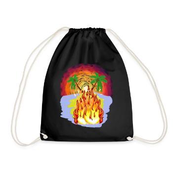 Summer Heat Fiery Hot Summer Time Climate - Drawstring Bag - black - Front