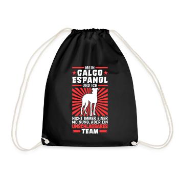 Galgo Espanol ist unschlagbar Spanien Windhund - Turnbeutel - Schwarz - Vorne