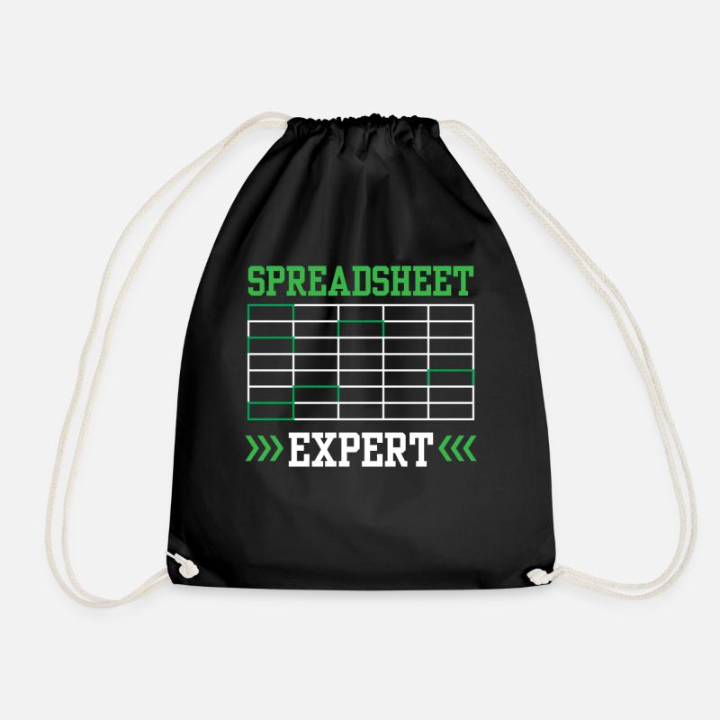 Spreadsheet Experte Buchhalter Arbeit Tabelle - Turnbeutel - Schwarz