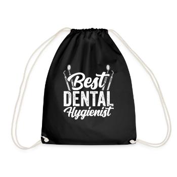 Bester Dentalhygieniker Dentalhygiene Zahnarzt - Turnbeutel - Schwarz - Vorne