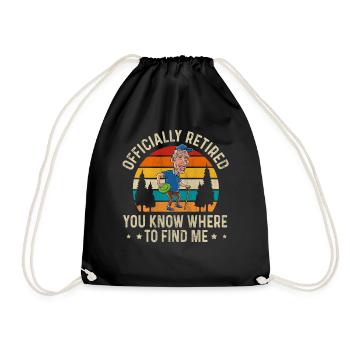 Cadeau de retraité de disc golf officiellement retraité - Sac de sport léger - noir - Devant