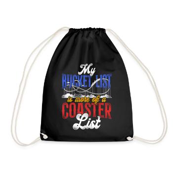 Roller Coaster Bucket List Vintage - Turnbeutel - Schwarz - Vorne