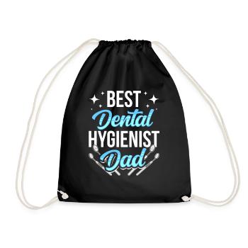 Dental Hygienist Papa Dentist Dental Hygiene Team - Drawstring Bag - black - Front