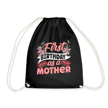Erster Geburtstag Als Mutter Party Mami Mama - Turnbeutel - Schwarz - Vorne