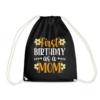 Erster Geburtstag Als Mutter Mama Mami Party - Turnbeutel - Schwarz - Vorne