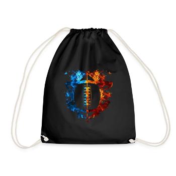 Football Red Blue Fire Sport Football lovers - Drawstring Bag - black - Front