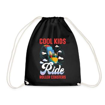 Roller Coaster Cool Kids Ride - Drawstring Bag - black - Front