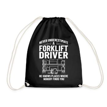 Conducteur de chariot élévateur Élévateur - Sac de sport léger - noir - Devant