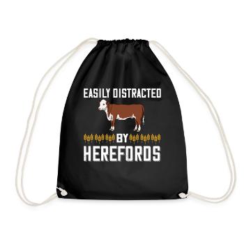 Hereford Vache Bovins Bull Élevage bovin Agriculteur - Sac de sport léger - noir - Devant