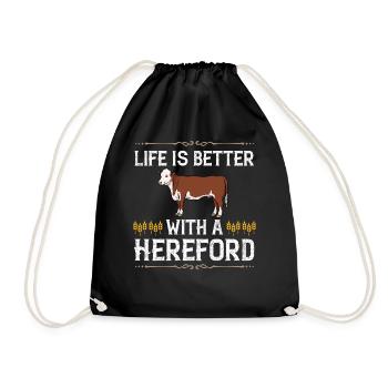 Hereford Vache Bovins Bull Élevage bovin Agriculteur - Sac de sport léger - noir - Devant
