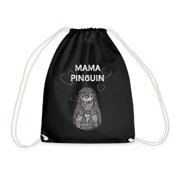 Mama Pinguin Pinguine Liebhaber Muttertag Mutter - Turnbeutel - Schwarz - Vorne
