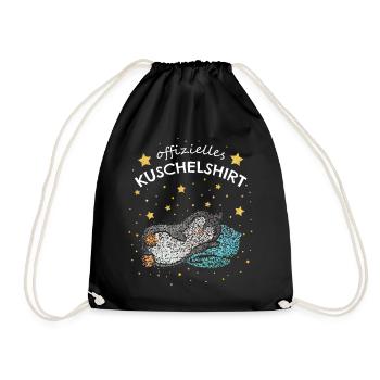 Offizielles Kuschelshirt Pinguin Morgenmuffel - Turnbeutel - Schwarz - Vorne