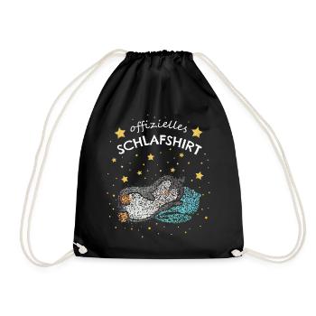Offizielles Schlafshirt Pinguin Morgenmuffel - Turnbeutel - Schwarz - Vorne