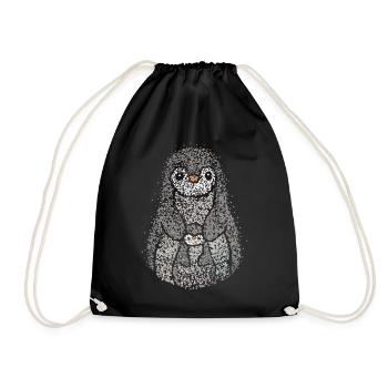 Mama Pinguin Pinguine Liebhaber Familie Geschenk - Turnbeutel - Schwarz - Vorne