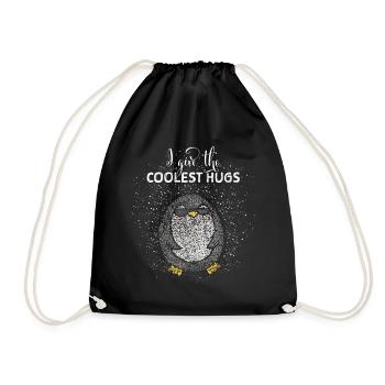 Cuddly Shirt Hug Penguin Penguins - Drawstring Bag - black - Front