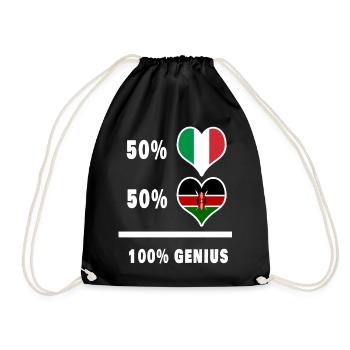 Italien und Kenia genial / Geschenk - Turnbeutel - Schwarz - Vorne