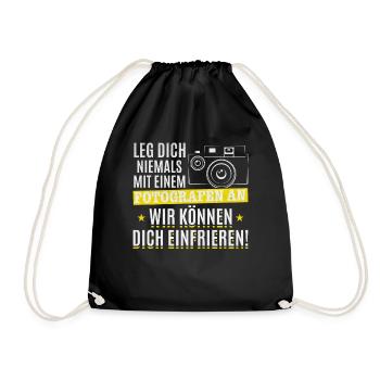 Fotograf Lustig Kamera Fotografie Lustiges - Turnbeutel - Schwarz - Vorne