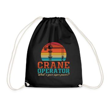 Grutier Grutier Travailleur de la construction Grue Cadeau - Sac de sport léger - noir - Devant