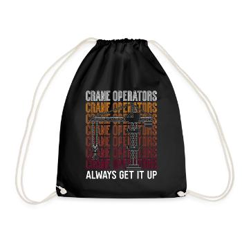 Construction Worker Crane Crane Driver Crane Operator Gift - Drawstring Bag - black - Front