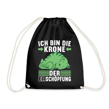 Faultier Spruch Müdigkeit - Turnbeutel - Schwarz - Vorne