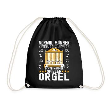 Orgel Organist Orgelspieler - Turnbeutel - Schwarz - Vorne