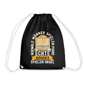 Orgel Organist Orgelspieler - Turnbeutel - Schwarz - Vorne