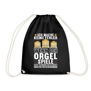 Orgel Organist Orgelspieler - Turnbeutel - Schwarz - Vorne