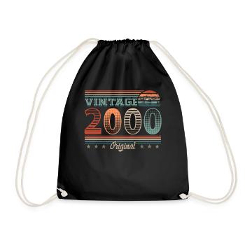 Millésime 2000 Année de naissance 2000 Anniversaire Hommes - Sac de sport léger - noir - Devant