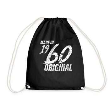 Made In 1960 Geburtsjahr 1960 Geburtstag Damen - Turnbeutel - Schwarz - Vorne