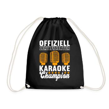 Karaoke Karaokeabend - Turnbeutel - Schwarz - Vorne