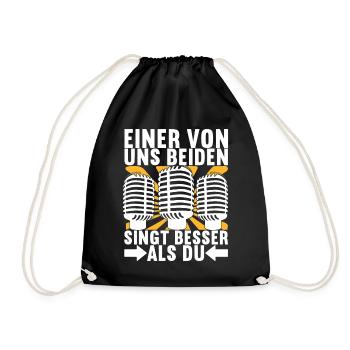 Karaoke Karaokeabend - Turnbeutel - Schwarz - Vorne