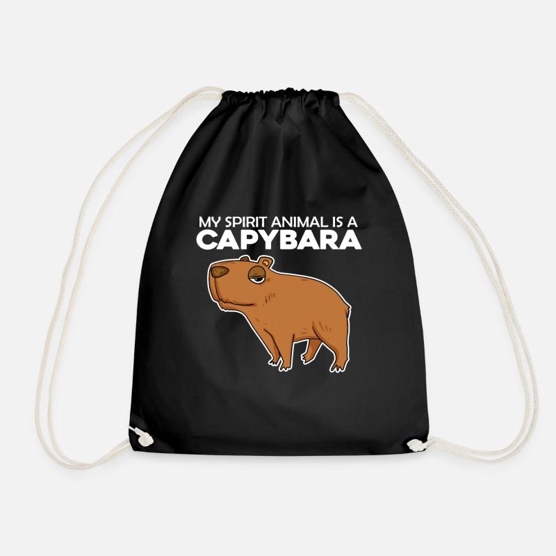 Capybara Wasserschwein - Turnbeutel - Schwarz
