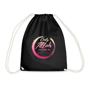 Only Allah Can Judge Me Shirt, Muslim Praying - Drawstring Bag - black - Front