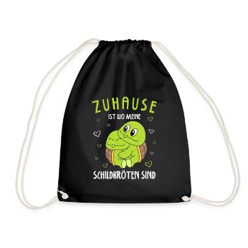Zuhause Ist Wo Meine Schildkröten Sind - Turnbeutel - Schwarz - Vorne