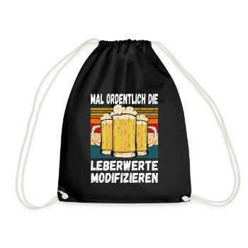 Mal Ordentlich die Leberwerte Modifizieren Witzig - Turnbeutel - Schwarz - Vorne