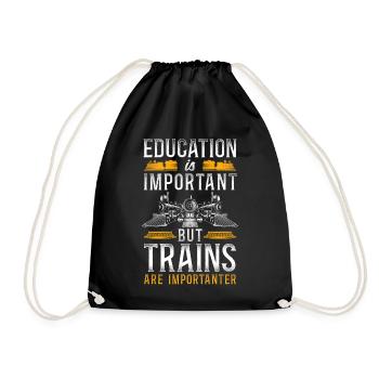 Steam Train Driver Trainspotting - Drawstring Bag - black - Front