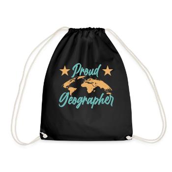 Stolzer Geograph Geographie Geographiestudent - Turnbeutel - Schwarz - Vorne