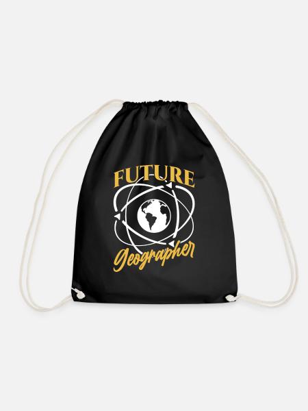 Future Geography Student Geography - Drawstring Bag - black