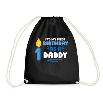 Mein Erster Geburtstag Als Papi Party Papa Vater - Turnbeutel - Schwarz - Vorne