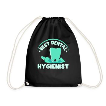 Bester Dentalhygieniker Dentalhygiene Zahnarzt - Turnbeutel - Schwarz - Vorne