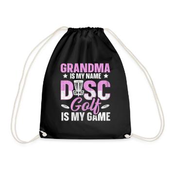 Grandma Is My Name Disc Golf Is My Game für Oma - Turnbeutel - Schwarz - Vorne
