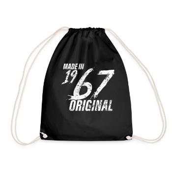 Made in 1967 Year of birth 1967 Birthday Women - Drawstring Bag - black - Front