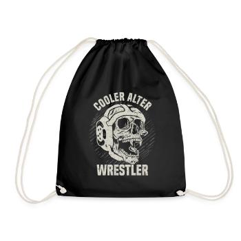 Kampfsport Ringen Wrestling Ringer I Cooler Alter - Turnbeutel - Schwarz - Vorne