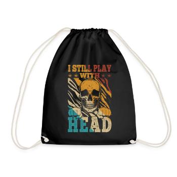 Wrestling Fighter I still play with Head - Drawstring Bag - black - Front