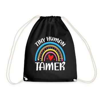 Teacher Tiny Human Tamer - Drawstring Bag - black - Front