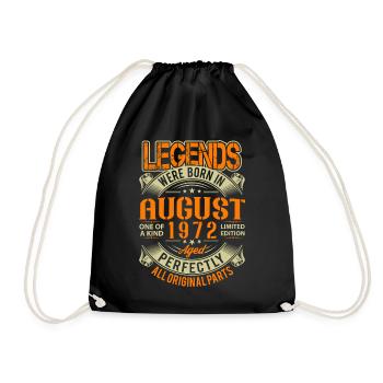 1972 August Geburtstag Legende - Turnbeutel - Schwarz - Vorne