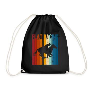 Course de plat - Courses de chevaux Cavaliers d’équitation - Sac de sport léger - noir - Devant